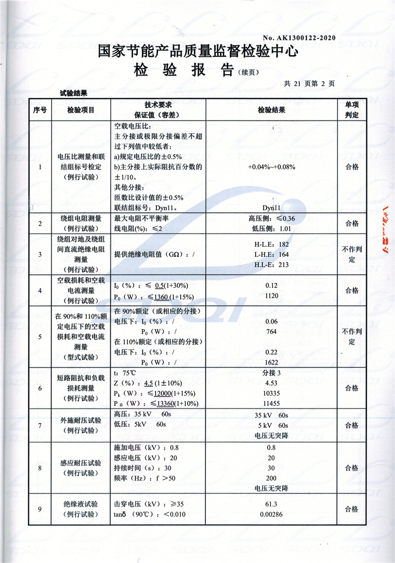 高低压试验报告-S11-1250淮阴淮阴淮阴油浸式变压器-2.jpg